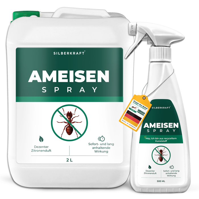Silberkraft Ameisenspray in verschiedenen Verpackungsgrößen, um die unterschiedlichen Bedürfnisse der Kunden zu erfüllen.