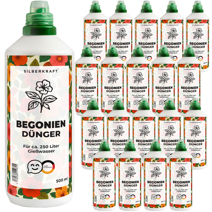 Begoniendünger – Mineralischer NPK Flüssigdünger mit Stickstoff – Dünger für Begonien – Balkon- & Zimmerpflanzen-Dünger