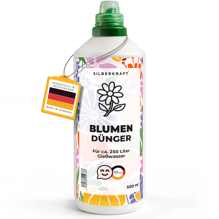 Blumendünger – Mineralischer NPK Flüssigdünger mit Stickstoff – Dünger für Blühpflanzen & Gartenblumen – Universeller Blühpflanzen-Dünger
