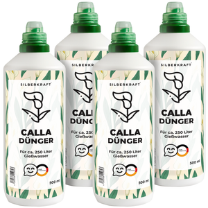 Calladünger – Mineralischer NPK Flüssigdünger mit Stickstoff – Dünger für Calla (Zantedeschia) – Zimmer- & Gartenpflanzen-Dünger - Silberkraft
