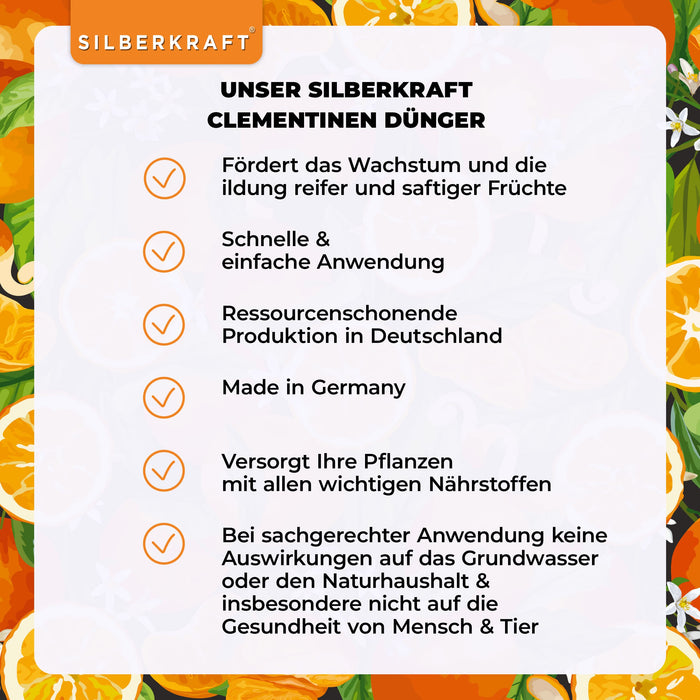 Clementinen Dünger - Mineralischer NPK Flüssigdünger mit Stickstoff - Dünger für Clementinenbäume - Mandarinen Dünger - Zitruspflanzen Dünger