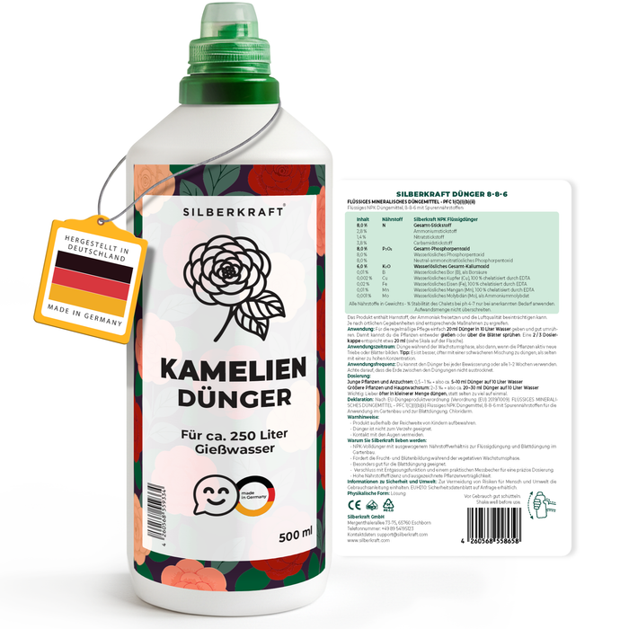 Kameliendünger – Mineralischer NPK Flüssigdünger mit Stickstoff – Dünger für Kamelien – Moorbeetpflanzen-Dünger