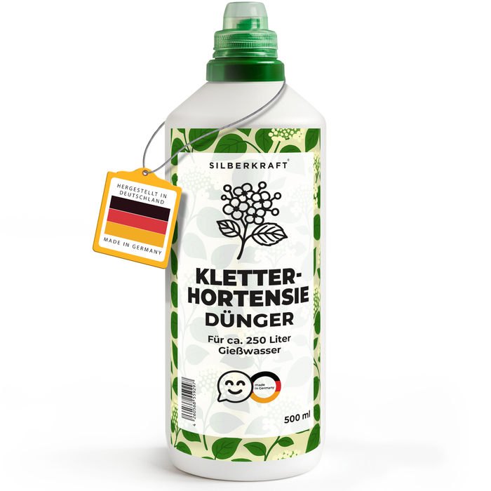 Kletterhortensiedünger – Mineralischer NPK Flüssigdünger mit Stickstoff – Dünger für Kletterhortensien – Gartenpflanzen-Dünger