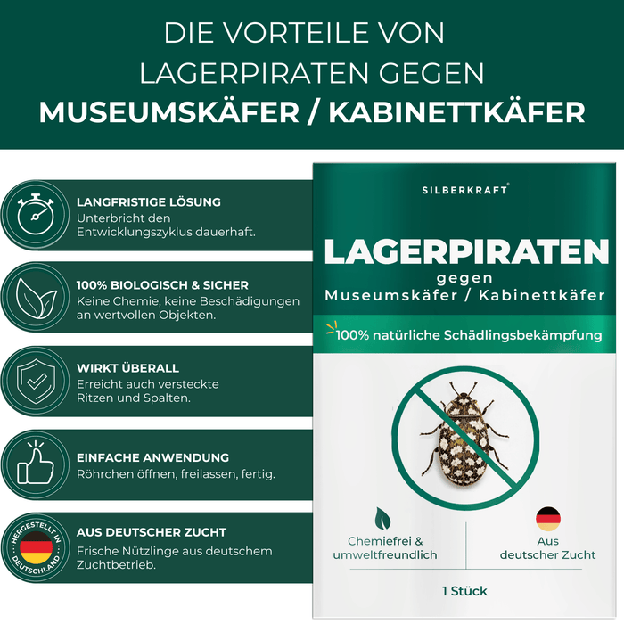 Silberkraft Lagerpiraten gegen Museumskäfer Kabinettkäfer Produktbilder