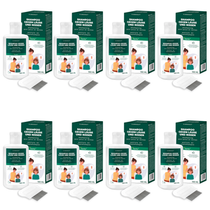 Kopfläuse-Shampoo - Läuseshampoo für Kinder & Erwachsene inkl. Nissenkamm Läuse Shampoo - Silberkraft