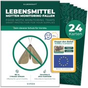 Silberkraft Lebensmittelmotten Monitoring-Fallen 24 Stück – geruchlos, insektizidfrei, bis 3 Monate wirksam für Vorratsschutz