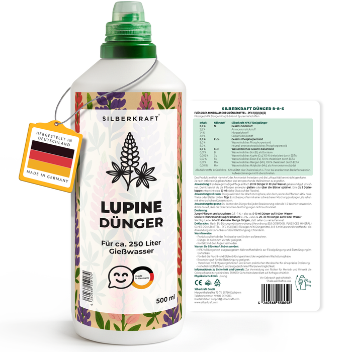 Lupinendünger – Mineralischer NPK Flüssigdünger mit Stickstoff – Dünger für Lupinen – Blühstauden-Dünger