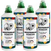 Mediterrandünger – Mineralischer NPK Flüssigdünger mit Stickstoff – Dünger für mediterrane Pflanzen – Zitruspflanzen- & Kübelpflanzen-Dünger