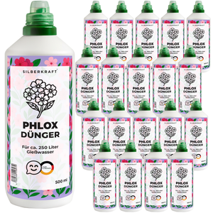Phloxdünger – Mineralischer NPK Flüssigdünger mit Stickstoff – Dünger für Phlox – Stauden- & Gartenblumen-Dünger - Silberkraft