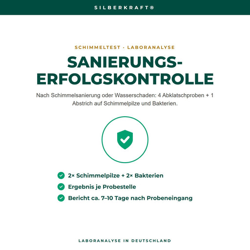 Sanierungserfolgskontrolle – 4 Abklatschproben und 1 Abstrich auf Schimmelpilze und Bakterien