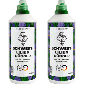 Schwertliliendünger – Mineralischer NPK Flüssigdünger mit Stickstoff – Dünger für Schwertlilien (Iris) – Stauden-Dünger - Silberkraft
