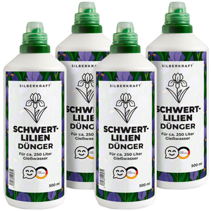 Schwertliliendünger – Mineralischer NPK Flüssigdünger mit Stickstoff – Dünger für Schwertlilien (Iris) – Stauden-Dünger - Silberkraft