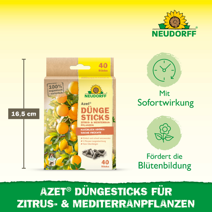 Neudorff Azet DüngeSticks für Zitrus- und Mediterranpflanzen