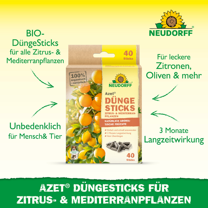 Neudorff Azet DüngeSticks für Zitrus- und Mediterranpflanzen