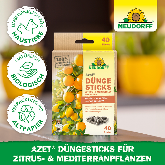 Neudorff Azet DüngeSticks für Zitrus- und Mediterranpflanzen