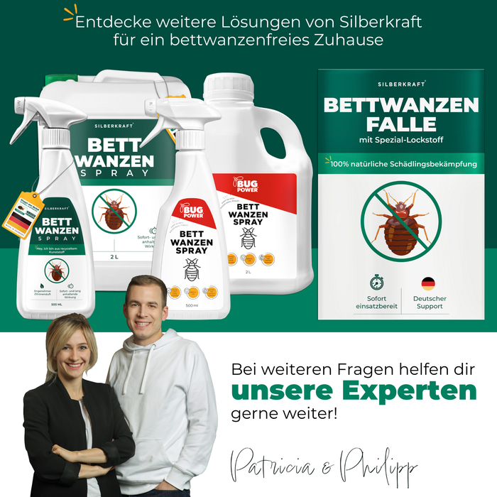 Silberkraft Bettwanzenprodukte im Überblick – Bettwanzenspray und Bettwanzenfalle mit Beratung durch Experten