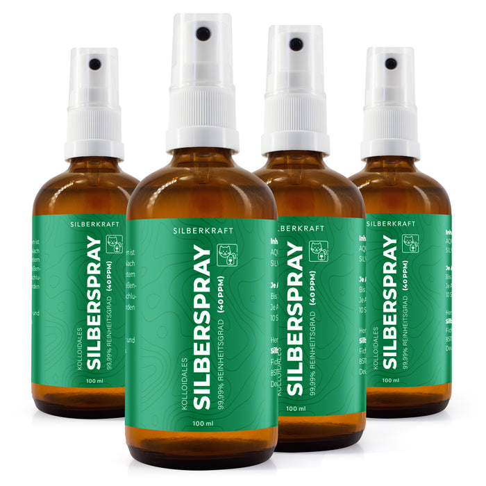 Kolloidales Silberspray 100 ml - Spray zur Wundheilung - Hautpflege bei Ungezieferbefall, Juckreiz, Infektionen, Entzündungen - für Hunde, Katzen, Nagetiere und andere Haustiere