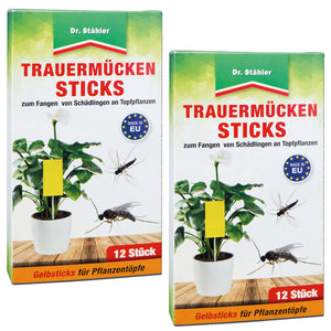 Trauermücken-Sticks: Effektive Bekämpfung von Weiße Fliegen, Trauermücken, Obst- und Essigfliegen, Thripsen und Zikaden - Silberkraft