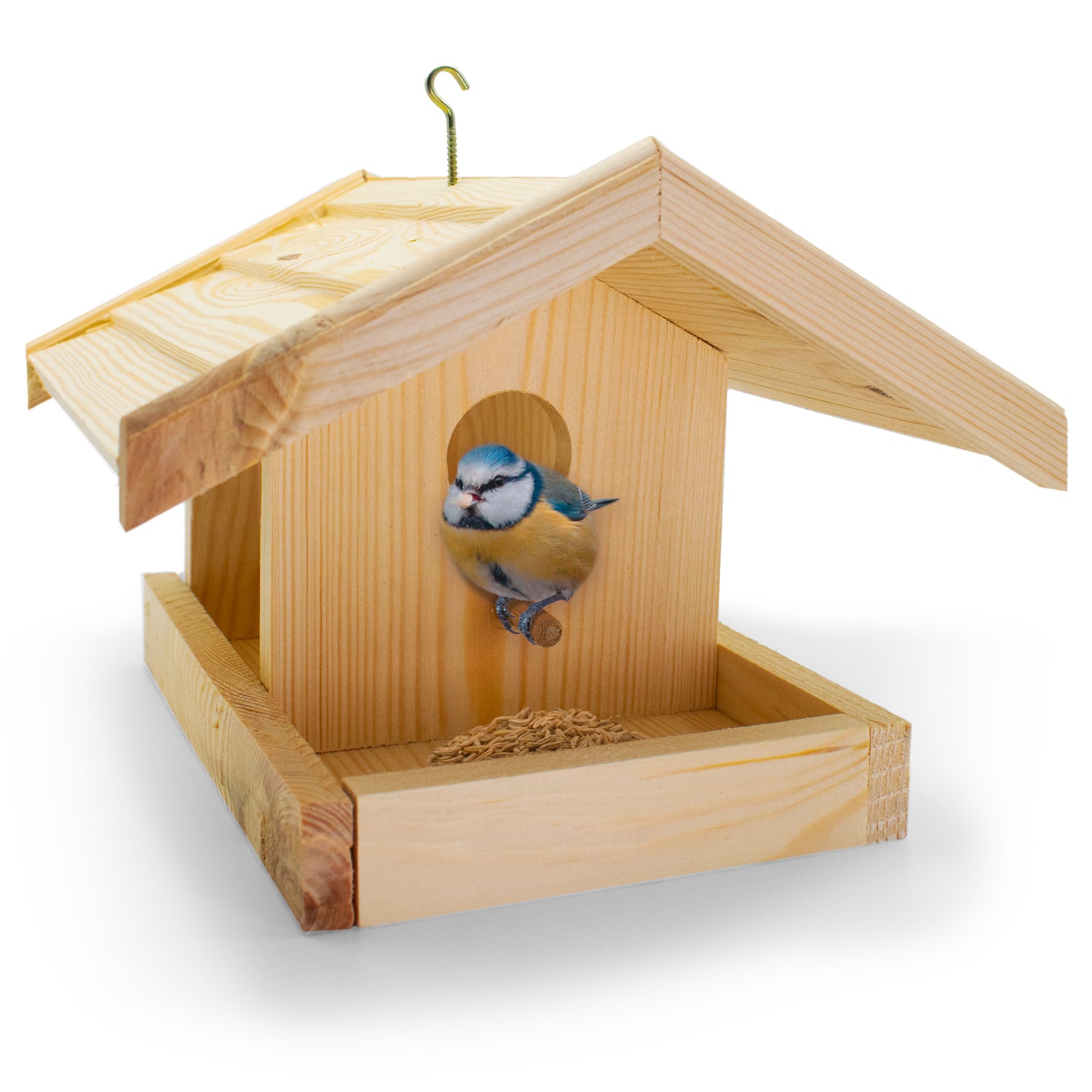 Lux Vogelhaus aus Holz, Vogelfutterhaus zum Aufhängen
