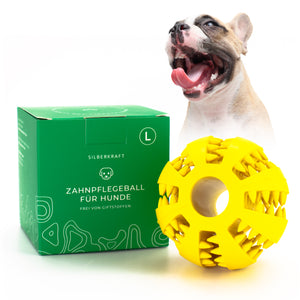 Hundeball mit Noppen zur Zahnpflege - Silberkraft