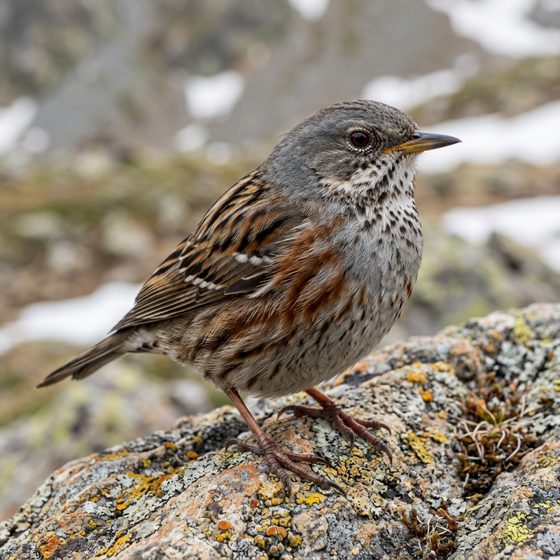 Alpenbraunelle (Prunella collaris), KI-Illustration