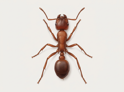 Rote Rasenameise (Myrmica rubra), Arbeiterin von oben