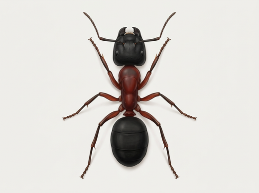 Rossameise (Camponotus), Arbeiterin von oben