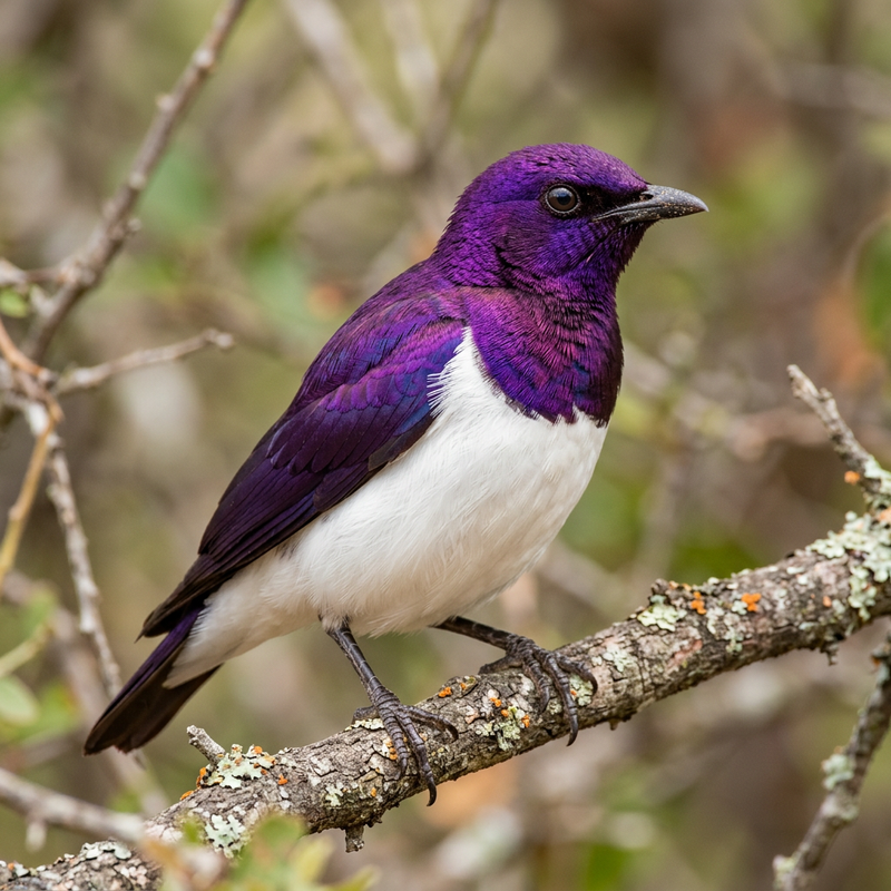 Amethyststar (Cinnyricinclus leucogaster), KI-Illustration