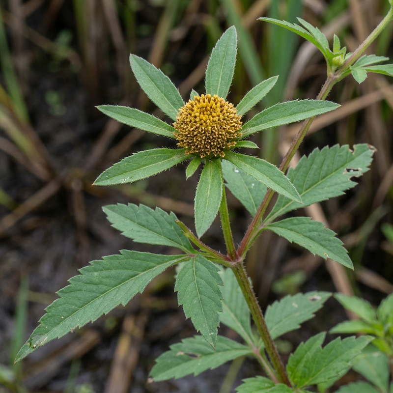 Dreiteiliger Zweizahn (Bidens tripartita), KI-Illustration