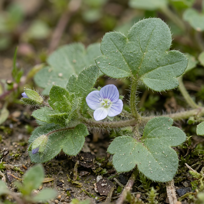 Efeu-Ehrenpreis (Veronica hederifolia), KI-Illustration