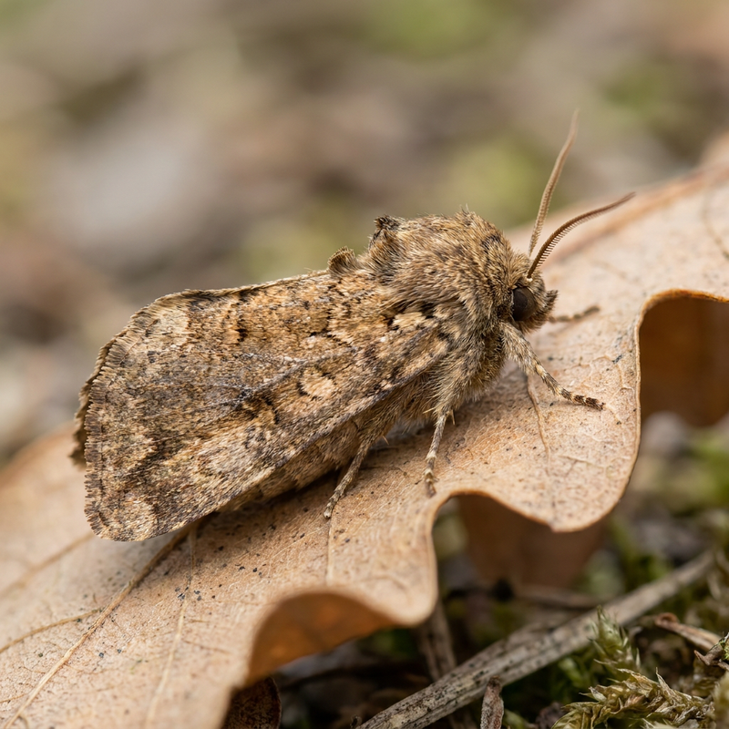 Festes Schneckenspinnerchen (Apoda limacodes), KI-Illustration