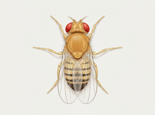 Essig- oder Fruchtfliege (Drosophila) von oben