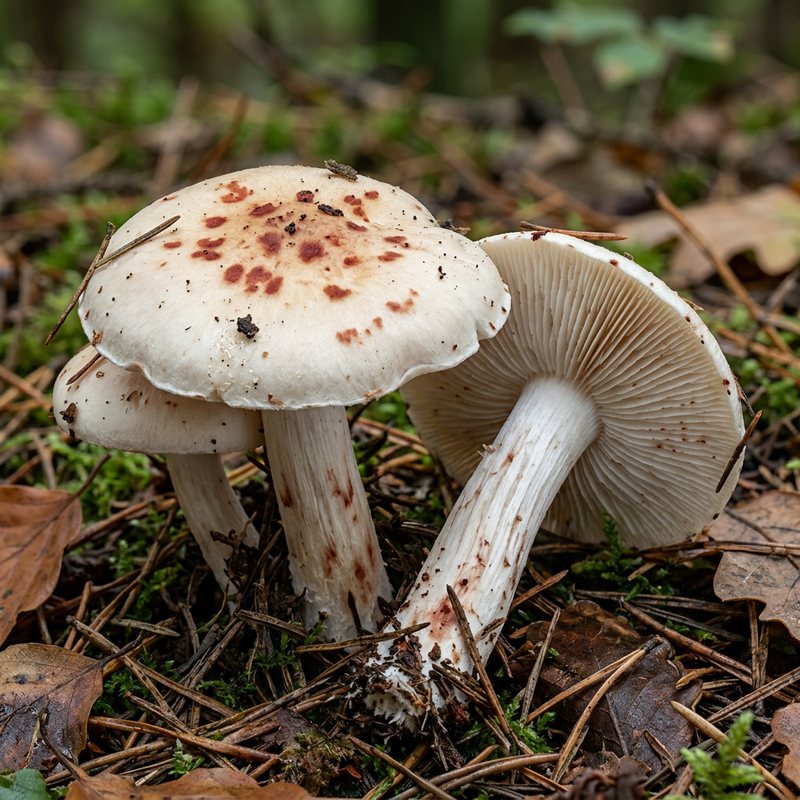 Gefleckter Rübling (Rhodocollybia maculata), KI-Illustration