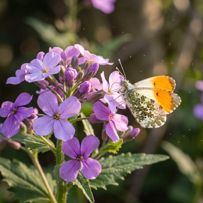 Blüte von Gewöhnliche Nachtviole (Hesperis matronalis) in Nahaufnahme (KI-generiert)