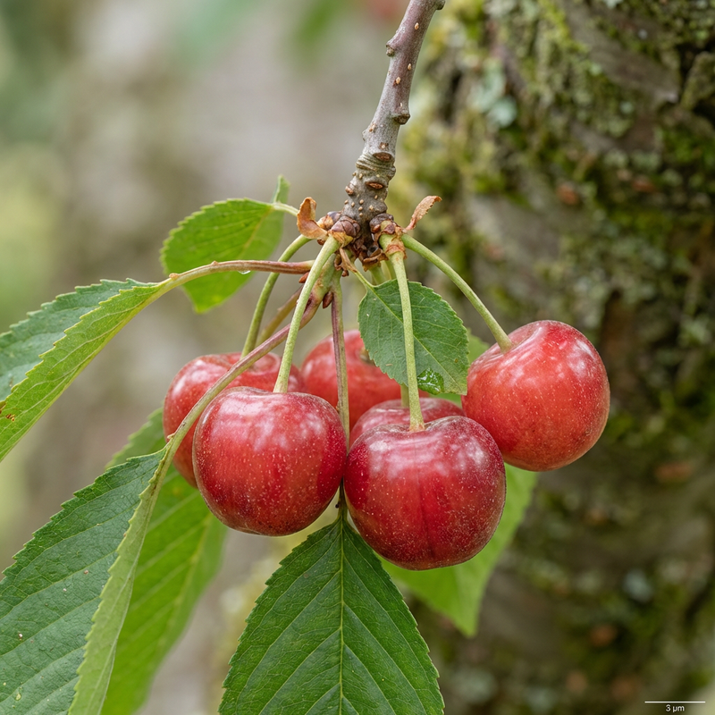 Glaskirschen (Prunus cerasus), KI-Illustration