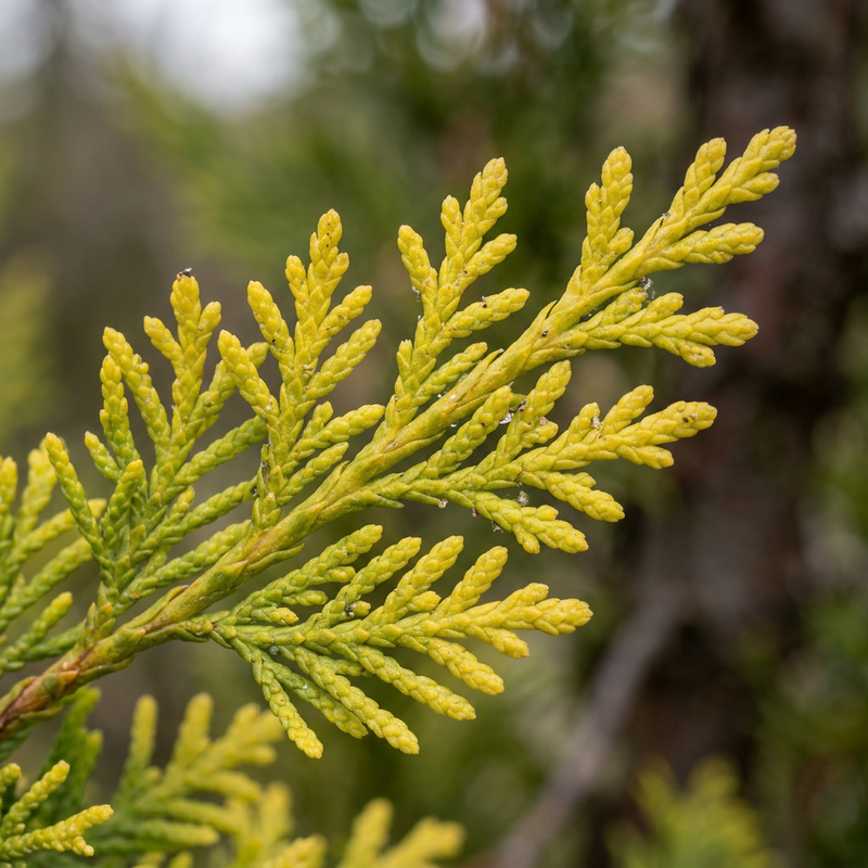 Gold-Zypresse (Cupressus macrocarpa), KI-Illustration