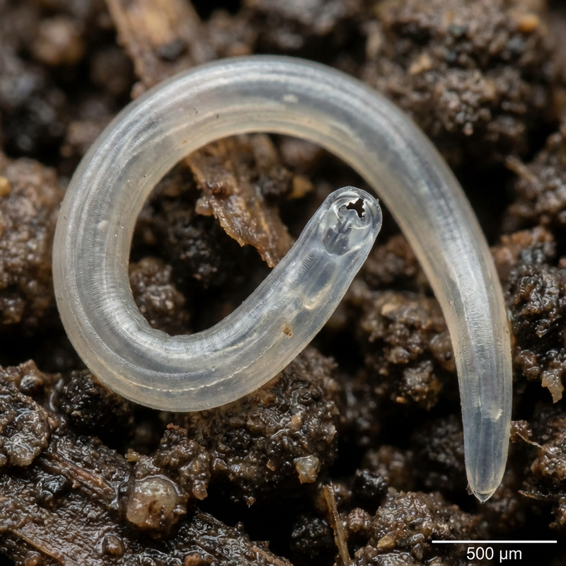 Hakenwürmer (Ancylostomatidae), KI-Illustration