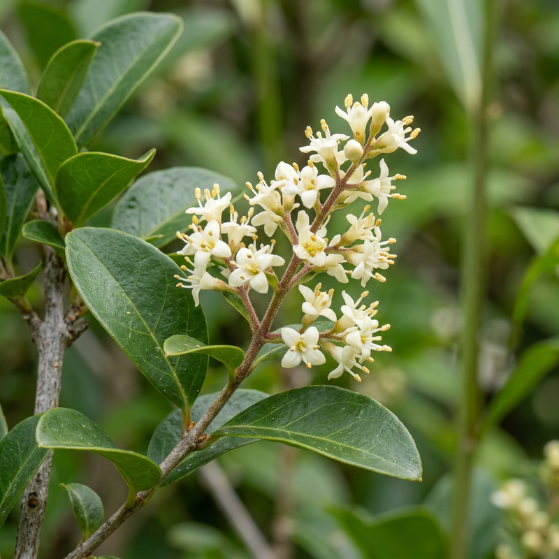 Japanischer Liguster (Ligustrum japonicum), KI-Illustration