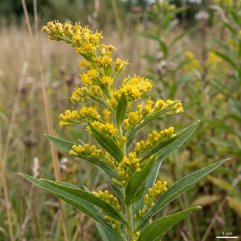 Kanadische Goldrute (Solidago canadensis), KI-Illustration
