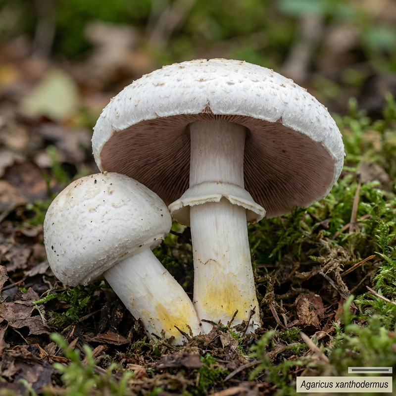 Karbol-Champignon (Agaricus xanthodermus), KI-Illustration