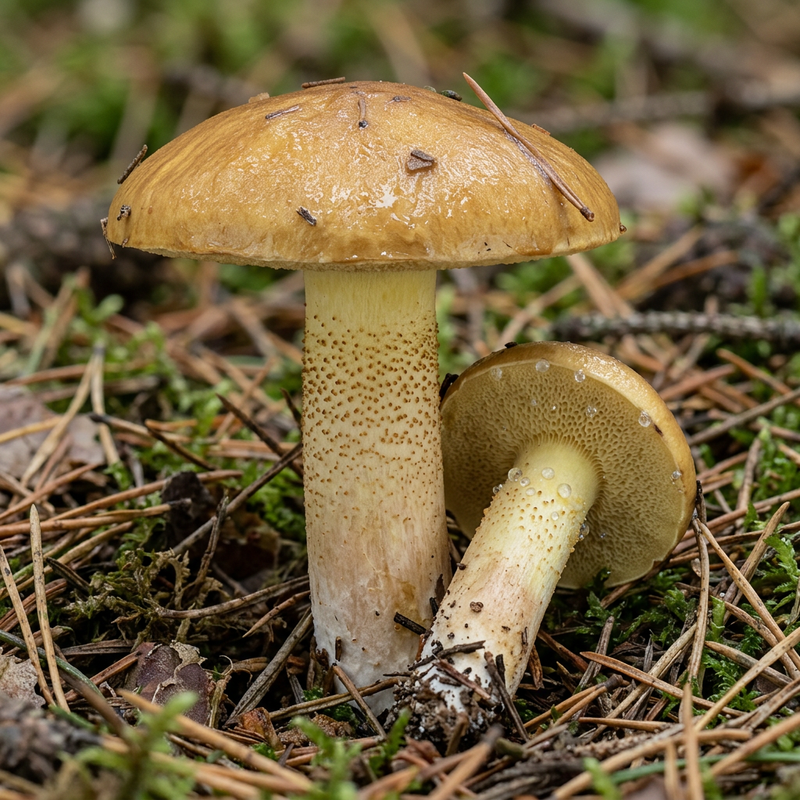 Körnchen-Röhrling (Suillus granulatus), KI-Illustration
