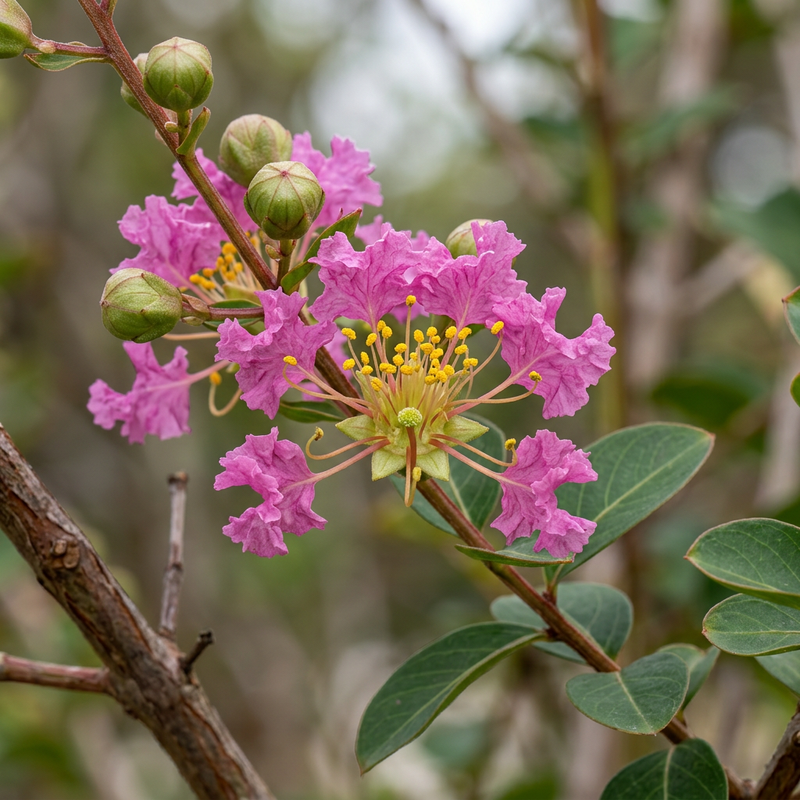 Kreppmyrte (Lagerstroemia indica), KI-Illustration