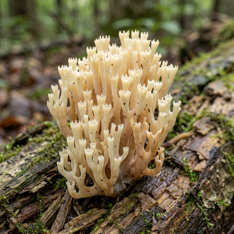 Kronen-Koralle (Artomyces pyxidatus), KI-Illustration