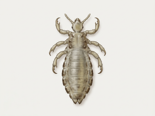 Kleiderlaus (Pediculus humanus corporis) von oben