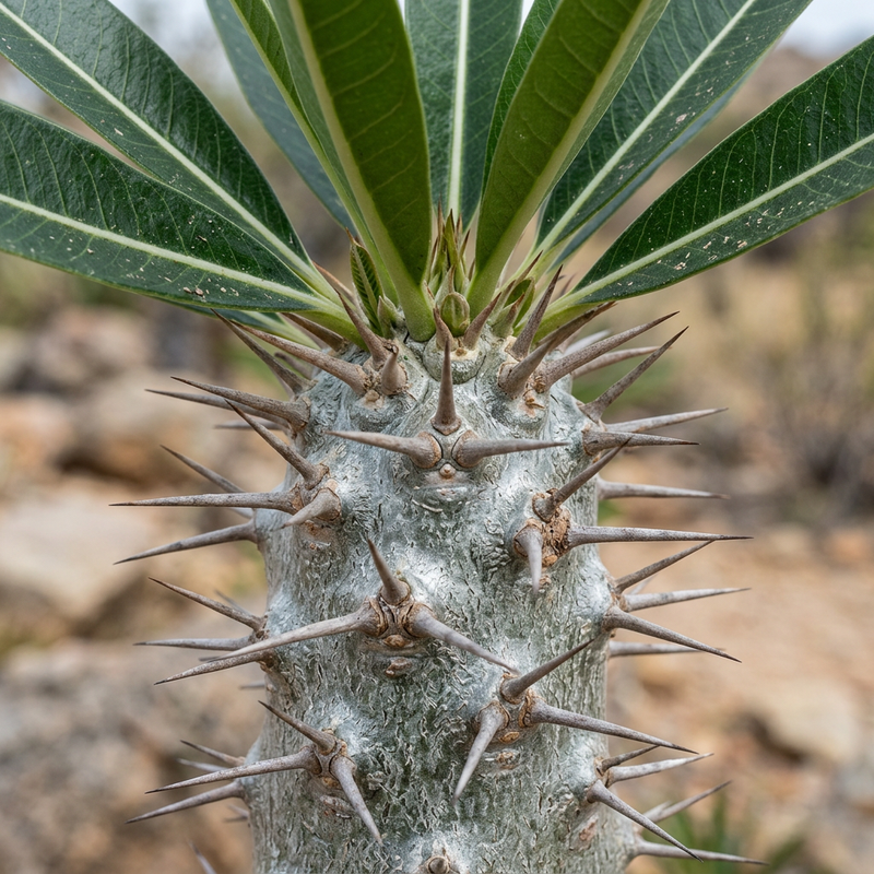 Madagaskarpalme (Pachypodium lamerei), KI-Illustration