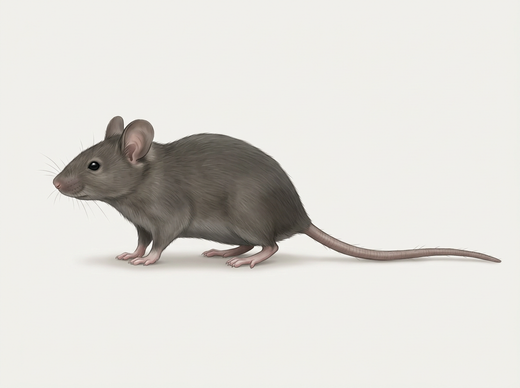 Hausmaus (Mus musculus domesticus) von der Seite