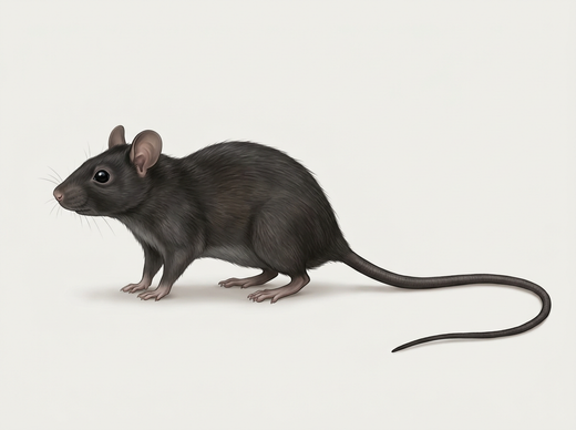 Hausratte (Rattus rattus) von der Seite