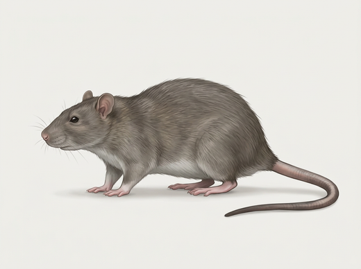 Wanderratte (Rattus norvegicus) von der Seite