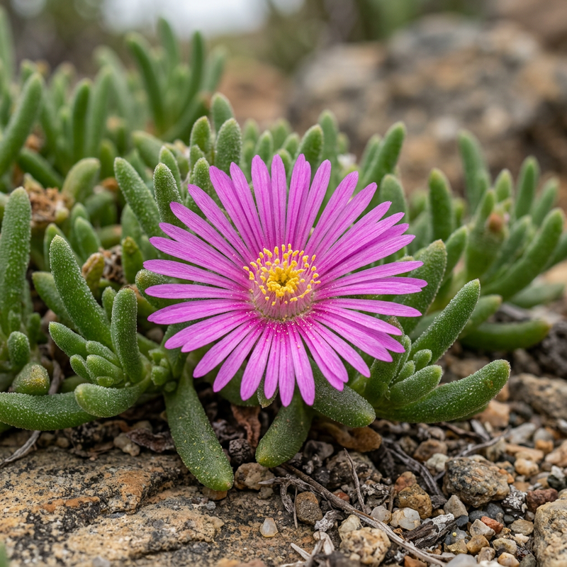 Mittagsblume (Delosperma cooperi), KI-Illustration
