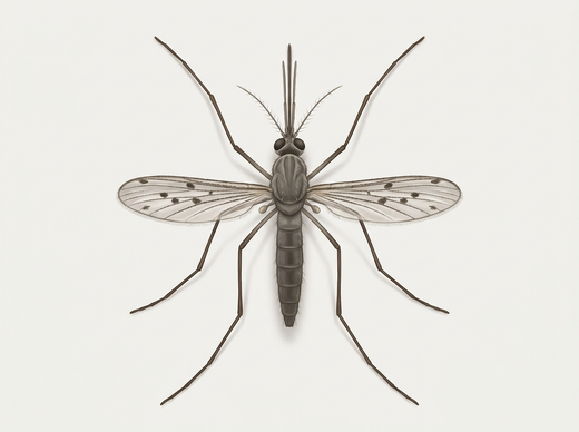 Gefleckte Fiebermücke (Anopheles maculipennis) von oben
